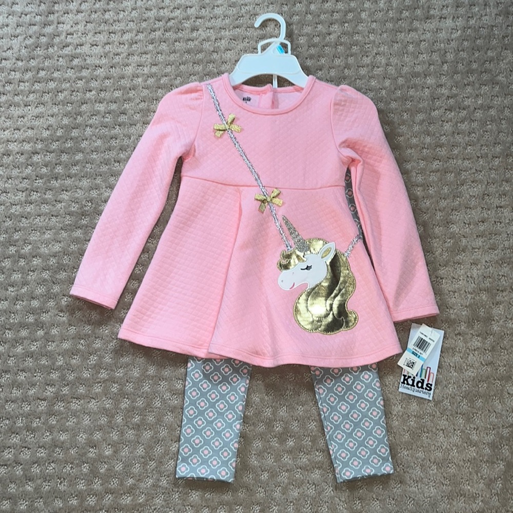 NWT 2pcs Girls 5T Unicorn Set